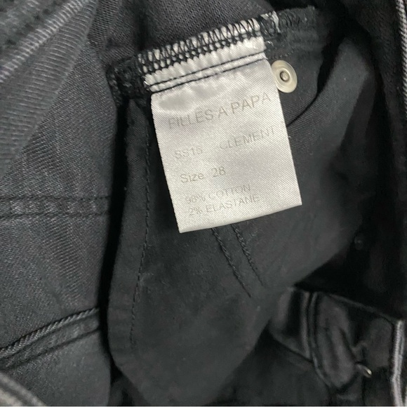 Filles A Papa Black Grommet Jeans 28 - Picture 9 of 10